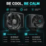 DeepCool ASSASSIN IV VC VISION 300W Dual-Tower Digital CPU Cooler, Vapor Chamber, 7 Heatpipes, Digital Display, 140mm + 120mm FDB PWM Fans, LGA1851/AM5 | BLACK - Image 5