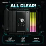 DeepCool ASSASSIN IV VC VISION 300W Dual-Tower Digital CPU Cooler, Vapor Chamber, 7 Heatpipes, Digital Display, 140mm + 120mm FDB PWM Fans, LGA1851/AM5 | BLACK - Image 6