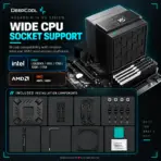 DeepCool ASSASSIN IV VC VISION 300W Dual-Tower Digital CPU Cooler, Vapor Chamber, 7 Heatpipes, Digital Display, 140mm + 120mm FDB PWM Fans, LGA1851/AM5 | BLACK - Image 11