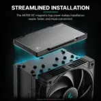 DeepCool AK700 VC CPU Air Cooler, Vapor Chamber 2.0, 7 Heatpipes, 2700 RPM FDB PWM Fan, 80.37 CFM, 4.98 mmAq, LGA1851/1700 & AM5/AM4 | BLACK - Image 7