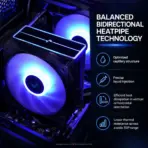 DeepCool AG400 BK ARGB V2 CPU Cooler, 4×6mm Heatpipes, 120mm ARGB PWM Fan, 2100 RPM, 75.89 CFM, 2.53 mmAq, LGA1851/1700 & AM5/AM4 | BLACK - Image 4