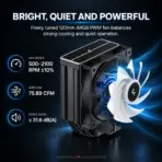 DeepCool AG400 BK ARGB V2 CPU Cooler, 4×6mm Heatpipes, 120mm ARGB PWM Fan, 2100 RPM, 75.89 CFM, 2.53 mmAq, LGA1851/1700 & AM5/AM4 | BLACK - Image 5