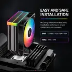 DeepCool AG400 BK ARGB V2 CPU Cooler, 4×6mm Heatpipes, 120mm ARGB PWM Fan, 2100 RPM, 75.89 CFM, 2.53 mmAq, LGA1851/1700 & AM5/AM4 | BLACK - Image 6