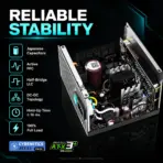 GamerStorm  by DeepCool PQ1000G 1000W ATX 3.1 Fully Modular PSU, 80 PLUS Gold, Cybenetics Platinum, PCIe 5.1 600W 12V-2x6, Japanese Capacitors, 120mm FDB | BLACK - Image 3