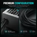 GamerStorm by DeepCool PF750X 750W PSU, Triple Bronze Certified, ATX 2.52, Active PFC + DC-to-DC, 120mm HYB Fan, Sleeved Cables, 8 Protections, Non-Modular | BLACK  - Image 10