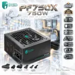 GamerStorm by DeepCool PF750X 750W PSU, Triple Bronze Certified, ATX 2.52, Active PFC + DC-to-DC, 120mm HYB Fan, Sleeved Cables, 8 Protections, Non-Modular | BLACK 