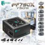 GamerStorm by DeepCool PF750X 750W PSU, Triple Bronze Certified, ATX 2.52, Active PFC + DC-to-DC, 120mm HYB Fan, Sleeved Cables, 8 Protections, Non-Modular | BLACK 