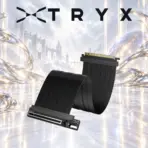 TRYX String PCIe 5.0 x16 Riser Cable 300mm – 128GB/s Bandwidth, RTX 50/RX 9000 Optimized, Gold-Plated Connectors, EMI Shielding & 6-Layer PCB | BLACK  - Image 2