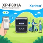 Xprinter XP-P801A 80mm Mobile Thermal Receipt Printer, 72mm Print Width, 203 DPI, 70mm/s, USB + Bluetooth, 1800mAh Battery, QR Code, Black - Image 2