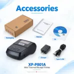 Xprinter XP-P801A 80mm Mobile Thermal Receipt Printer, 72mm Print Width, 203 DPI, 70mm/s, USB + Bluetooth, 1800mAh Battery, QR Code, Black - Image 7