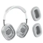 HOCO W65 Plus Silver ANC Wireless Headphones With Bluetooth 5.4, AUX Support, 45-Hour Battery, 32-Hour ANC Usage, 400mAh Battery, And Fabric Ear Tips - Image 2