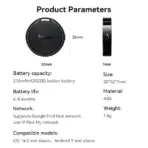 HOCO E101 Universal Smart Tracker For Apple Find My And Google Find Hub, Black Anti-Lost Locator For Keys, Bags, Wallets, Luggage, Backpacks - Image 2
