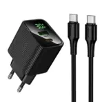HOCO CS84A 30W Dual-Port USB-A + USB-C Charger Set With LED Charging Display, Type-C To Type-C Cable, Simultaneous Charging, And Multi-Layer Safety Protection - Image 2
