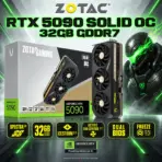 ZOTAC GAMING GeForce RTX 5090 SOLID OC 32GB GDDR7 Graphics Card, 2422MHz Boost, 21760 CUDA, 3352 AI TOPS, 512-Bit, PCIe 5.0, IceStorm 3.0, DLSS 4, Triple-Fan Cooling | ZT-B50900J-10A - Image 2