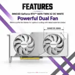 INNO3D GeForce RTX 5070 TWIN X2 OC WHITE 12GB GDDR7, 2542MHz Boost, 6144 CUDA, DLSS 4, Dual 88mm Fan, 2-Slot SFF, PCIe 5.0, DP 2.1b + HDMI 2.1b - Image 4