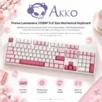 AKKO Prunus Lannesiana 3108RF Full-Size Dual-Mode (Wireless 2.4GHz & USB Type-C) Mechanical Keyboard, Frost Pink Linear Switches, PBT Double-Shot Keycaps, Cherry Profile, For Windows / macOS / iOS / Android - Image 2