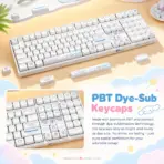 AKKO Cinnamoroll 3108RF Full-Size Wireless Dual-Mode (2.4GHz & USB-C) Mechanical Keyboard, Frost Pink Linear Switches, PBT Dye-Sub Keycaps | OFF-WHITE  - Image 3