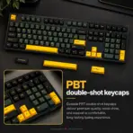 AKKO Black & Gold 3108RF Full-Size Dual-Mode Wireless (2.4GHz & USB-C) Mechanical Keyboard, Frost Pink Linear Switches, PBT Double-Shot Keycaps, Cherry Profile, 2 × AAA Batteries - Image 3
