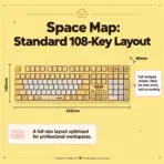 AKKO POCO Duck 3108v3 RF Full-Size Dual-Mode Wireless (2.4GHz & USB-C) Mechanical Keyboard, Frost Pink Linear Switches, PBT Dye-Sub MOA Keycaps, For Windows / macOS / iOS / Android  - Image 11