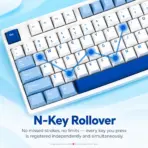 AKKO 3108RF V3 Glacier Full-Size Dual-Mode Wireless (2.4GHz & USB-C) Mechanical Keyboard, Frost Pink Linear Switches, PBT Double-Shot Cherry Keycaps, For (  Windows / macOS / Linux) - Image 5