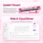 AKKO 5087 V3 Pink Transparent Wireless TKL Mechanical Keyboard, Frost Pink Linear Switches, TRI-Mode (USB-C, 2.4GHz & Bluetooth 5.0), RGB, Gasket Mount, 10000mAh Battery & Hot-Swap - Image 9