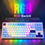 AKKO 5087 V3 Glacier 80% TKL Tri-Mode Wireless Mechanical Keyboard, V3 Piano Pro Linear Switches, (USB Type-C, USB 2.4GHz) Connectivity, 10000mAh Battery, RGB, Gasket Mount & Hot-Swap, For Mac & Windows - Image 8