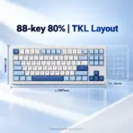 AKKO 5087 V3 Glacier 80% TKL Tri-Mode Wireless Mechanical Keyboard, V3 Piano Pro Linear Switches, (USB Type-C, USB 2.4GHz) Connectivity, 10000mAh Battery, RGB, Gasket Mount & Hot-Swap, For Mac & Windows - Image 3