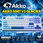 AKKO 5087 V3 Glacier 80% TKL Tri-Mode Wireless Mechanical Keyboard, V3 Piano Pro Linear Switches, (USB Type-C, USB 2.4GHz) Connectivity, 10000mAh Battery, RGB, Gasket Mount & Hot-Swap, For Mac & Windows - Image 12