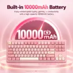 AKKO 5087 V3 Prunus Lannesiana TKL Tri-Mode Wireless  Mechanical Keyboard, V3 Piano Pro Linear Switches, (Bluetooth5.1 / 2.4GHz / USB Type-C), 10000mAh Battery, RGB, Gasket Mount & Hot-Swap, For Windows / macOS / iOS / Android - Image 4