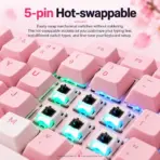 AKKO 5087 V3 Prunus Lannesiana TKL Tri-Mode Wireless  Mechanical Keyboard, V3 Piano Pro Linear Switches, (Bluetooth5.1 / 2.4GHz / USB Type-C), 10000mAh Battery, RGB, Gasket Mount & Hot-Swap, For Windows / macOS / iOS / Android - Image 9
