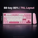 AKKO 5087 V3 Prunus Lannesiana TKL Tri-Mode Wireless  Mechanical Keyboard, V3 Piano Pro Linear Switches, (Bluetooth5.1 / 2.4GHz / USB Type-C), 10000mAh Battery, RGB, Gasket Mount & Hot-Swap, For Windows / macOS / iOS / Android - Image 3