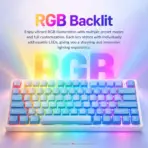 AKKO 5087 V3 Blue Gradient TKL Tri-Mode Wireless  Mechanical Keyboard “SIDE PRINT”, Frost Pink Linear Switches, 10000mAh Battery, RGB, Bluetooth5.0 / 2.4GHz / USB Type-C, Gasket Mount & Hot-Swap, For Windows / macOS / iOS / Android - Image 7