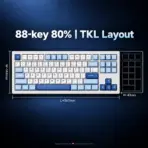 AKKO 5087 V3 Blue Gradient TKL Tri-Mode Wireless  Mechanical Keyboard “SIDE PRINT”, Frost Pink Linear Switches, 10000mAh Battery, RGB, Bluetooth5.0 / 2.4GHz / USB Type-C, Gasket Mount & Hot-Swap, For Windows / macOS / iOS / Android - Image 3