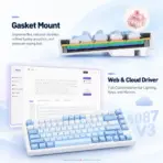AKKO 5087 V3 Blue Gradient TKL Tri-Mode Wireless  Mechanical Keyboard “SIDE PRINT”, Frost Pink Linear Switches, 10000mAh Battery, RGB, Bluetooth5.0 / 2.4GHz / USB Type-C, Gasket Mount & Hot-Swap, For Windows / macOS / iOS / Android - Image 11