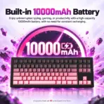 AKKO 5087 V3 Black & Pink Gradient TKL Tri-Mode Mechanical Keyboard “SIDE PRINT”, Botany Linear Switches, (Bluetooth 5.0, 2.4GHz wireless, or USB Type-C), 10000mAh Battery, RGB, Gasket Mount & Hot-Swap, Mac & Windows - Image 3