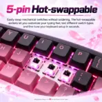 AKKO 5087 V3 Black & Pink Gradient TKL Tri-Mode Mechanical Keyboard “SIDE PRINT”, Botany Linear Switches, (Bluetooth 5.0, 2.4GHz wireless, or USB Type-C), 10000mAh Battery, RGB, Gasket Mount & Hot-Swap, Mac & Windows - Image 8