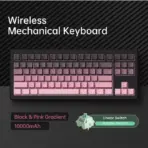 AKKO 5087 V3 Black & Pink Gradient TKL Tri-Mode Mechanical Keyboard “SIDE PRINT”, Botany Linear Switches, (Bluetooth 5.0, 2.4GHz wireless, or USB Type-C), 10000mAh Battery, RGB, Gasket Mount & Hot-Swap, Mac & Windows - Image 11