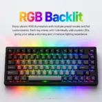 AKKO 5087 V3 Black Gradient TKL Tri-Mode Mechanical Keyboard, Bittersweet Tactile Switches, (Bluetooth 5.0, 2.4GHz wireless, or USB Type-C), 10000mAh Battery, RGB, Gasket Mount & Hot-Swap, For Windows / macOS / iOS / Android. - Image 7