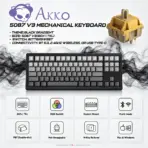 AKKO 5087 V3 Black Gradient TKL Tri-Mode Mechanical Keyboard, Bittersweet Tactile Switches, (Bluetooth 5.0, 2.4GHz wireless, or USB Type-C), 10000mAh Battery, RGB, Gasket Mount & Hot-Swap, For Windows / macOS / iOS / Android. - Image 2