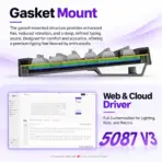AKKO 5087 V3 Black & Gold TKL Tri-Mode Mechanical Keyboard, Bittersweet Tactile Switches, (Bluetooth 5.0, 2.4GHz wireless, or USB Type-C), 10000mAh Battery, RGB, Gasket Mount & Hot-Swap, For Windows / macOS / iOS / Android - Image 10