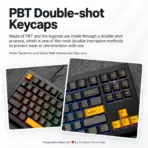 AKKO 5087 V3 Black & Gold TKL Tri-Mode Mechanical Keyboard, Bittersweet Tactile Switches, (Bluetooth 5.0, 2.4GHz wireless, or USB Type-C), 10000mAh Battery, RGB, Gasket Mount & Hot-Swap, For Windows / macOS / iOS / Android - Image 7