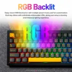 AKKO 5087 V3 Black & Gold TKL Tri-Mode Mechanical Keyboard, Bittersweet Tactile Switches, (Bluetooth 5.0, 2.4GHz wireless, or USB Type-C), 10000mAh Battery, RGB, Gasket Mount & Hot-Swap, For Windows / macOS / iOS / Android - Image 9