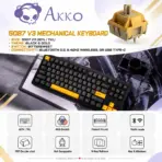 AKKO 5087 V3 Black & Gold TKL Tri-Mode Mechanical Keyboard, Bittersweet Tactile Switches, (Bluetooth 5.0, 2.4GHz wireless, or USB Type-C), 10000mAh Battery, RGB, Gasket Mount & Hot-Swap, For Windows / macOS / iOS / Android - Image 2