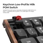 Keychron K3 Ultra 8K 75% Wireless Mechanical Keyboard, Black, Milk POM Red Switches, 8000 Hz, Bluetooth 5.2, USB-C, RGB, Hot-Swappable - Image 3