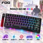 FGG MAD 60 HE RGB Black 60% ANSI Gaming Keyboard with Magnetic Amber Pro Switches, 8,000 Hz Polling, 0.125 ms Latency, 0.01 mm Adjustment and RGB Lighting
