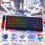 FGG MAD 68 HE RGB Black 68-Key 65% Wired Keyboard with Hall Effect Switches, Adjustable 0.08–3.5 mm Actuation, Rapid Trigger, 8,000 Hz Polling and RGB