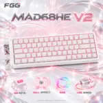 FGG MAD68HE V2 White 68% Wired Keyboard with TTC Magneto RGB Hall Effect Magnetic Switches, Magnetic Hotswap, RGB Backlighting, ANSI Layout, N-Key Rollover and Anti-Ghosting