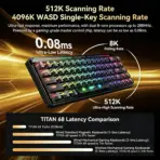 FGG TITAN 68 TURBO Black 68% Wired Hall Effect Keyboard with Magneto RGB Switches, 8K Polling, 0.08 ms Latency, 512K Scan Rate, and 16.8M-Color RGB - Image 5