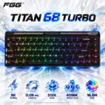 FGG TITAN 68 TURBO Black 68% Wired Hall Effect Keyboard with Magneto RGB Switches, 8K Polling, 0.08 ms Latency, 512K Scan Rate, and 16.8M-Color RGB