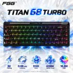 FGG TITAN 68 TURBO Black 68% Wired Hall Effect Keyboard with Magneto RGB Switches, 8K Polling, 0.08 ms Latency, 512K Scan Rate, and 16.8M-Color RGB